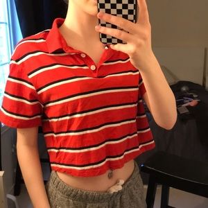 👾Striped cropped tee